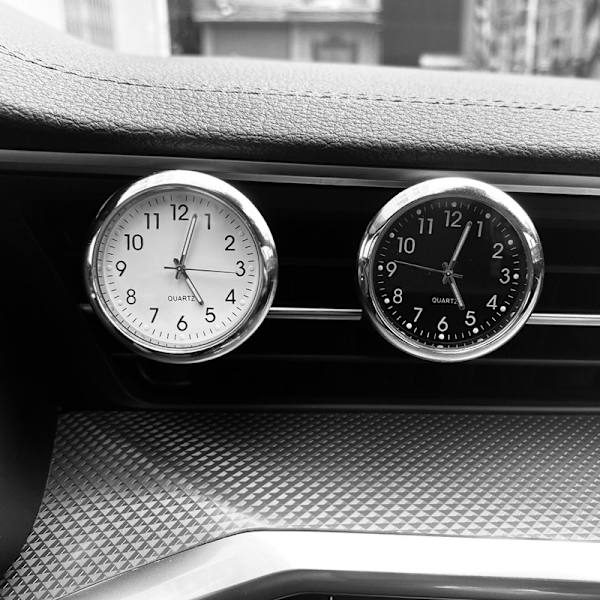 1 STK Mini Klokke Bil Kvarts Klokke Mini Elektronisk Klokke Vanntett black 1