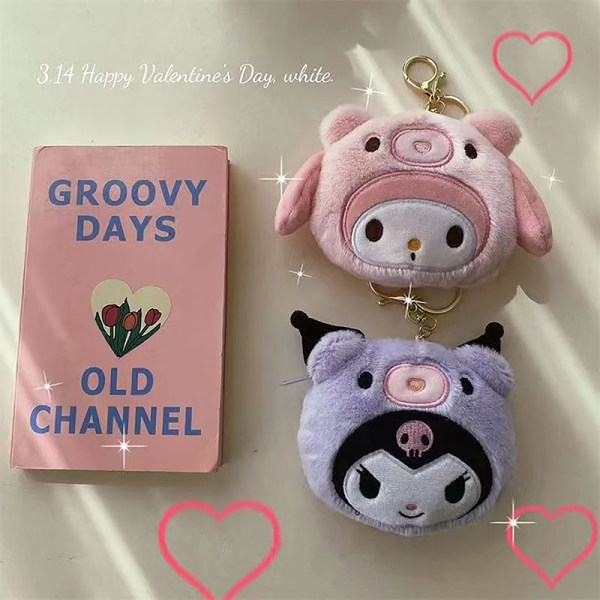 Sanrio Pehmo Kolikkokukkaro Kawaii Kuromi Melody Avaimenperä Laukku Penda A2 Keychain