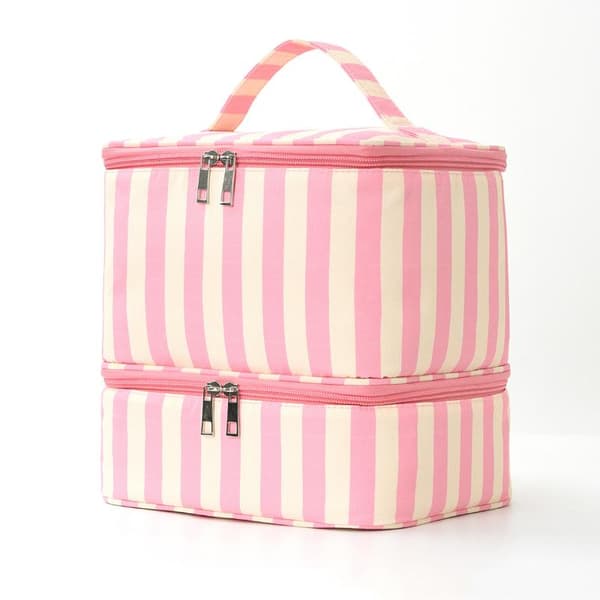 Dubbelskikts nagellacksförvaringsväska, eterisk oljeväska, bärbar Green