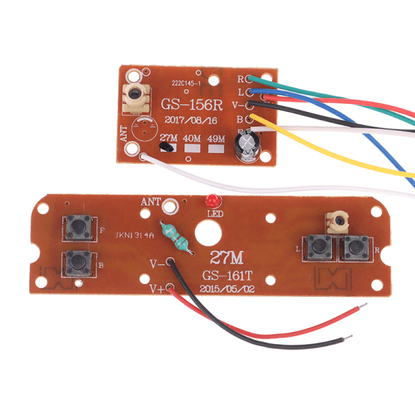 4CH RC bilfjernkontroll 27MHz krets PCB-sender og Rec