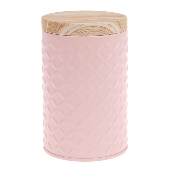 High-End Wood Grain Tin Box 7,5x11,6cm Solid Metal Opbevaringsboks Pink