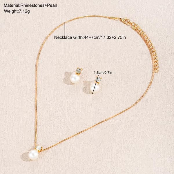 Damemode Faux Perle Smykker Fransk-stil Underspillet Luksus White