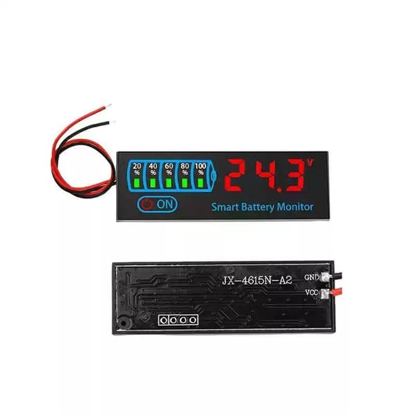 Smart batterimonitor DC 7-55V LED-display med hukommelse ved strømsvigt Red