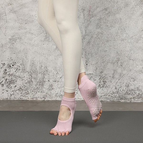 Kvinner Halvtå Ballett Yoga Sokker Sklisikker Peep Toe Anti-Slip Pi A9