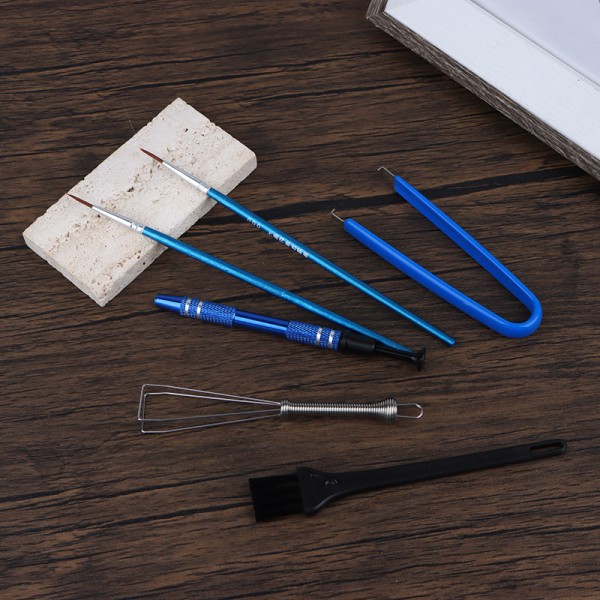 Keyboard Cleaning Tool Kit Metall Keycap Puller Stamhållare Swit B