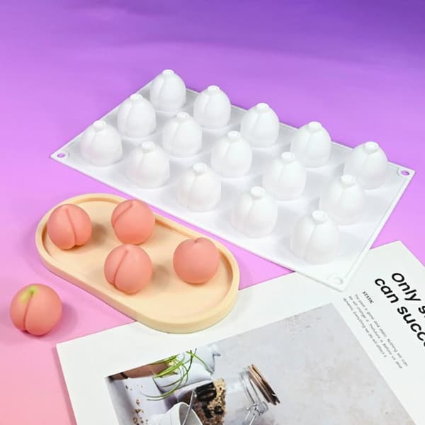 Frukt Honung Persika Silikon Mousse Mandel Tårtform Tårtdekor A2