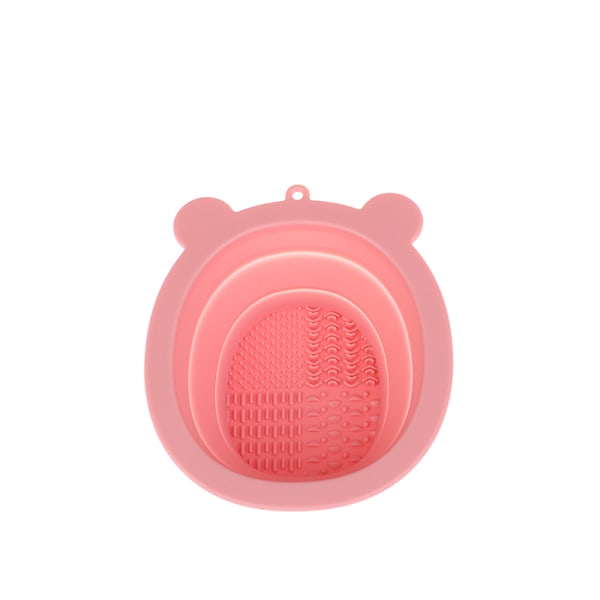 Makeup Brush Cleaner Scrubber Pads Tvätt silikonmatta DIY Mas Pink