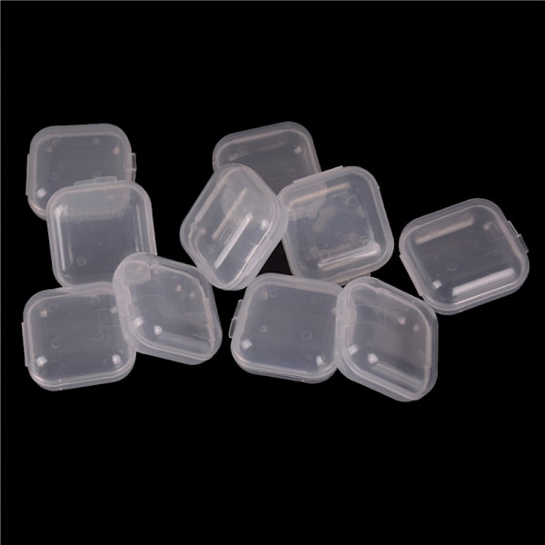 10 stk Mini klar plastikk liten boks Ørepropper Beholder S