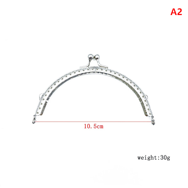 8,5 / 10,5 / 12,5 / 15,5 cm kiiltävä hopea, puoliympyrän muotoinen metallikukkaro 20.5cm