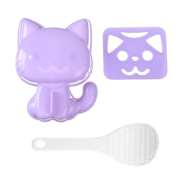 3 stk/sæt e Cat Sushi Form DIY Sandwich Risbold Form Køkken A Purple