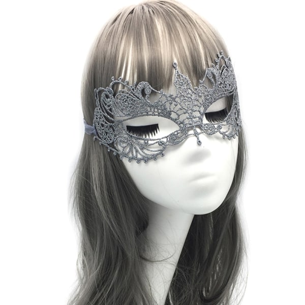 Guld Och Silver Spets Och Diamant Mask Ögonmask Maskerad Kvinna A1
