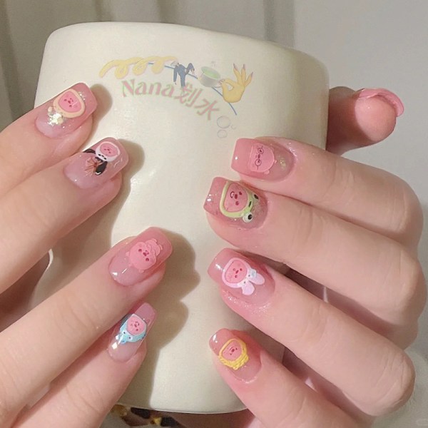 Realistiset nail art sarjakuva Little Beaver Kitty WG-180