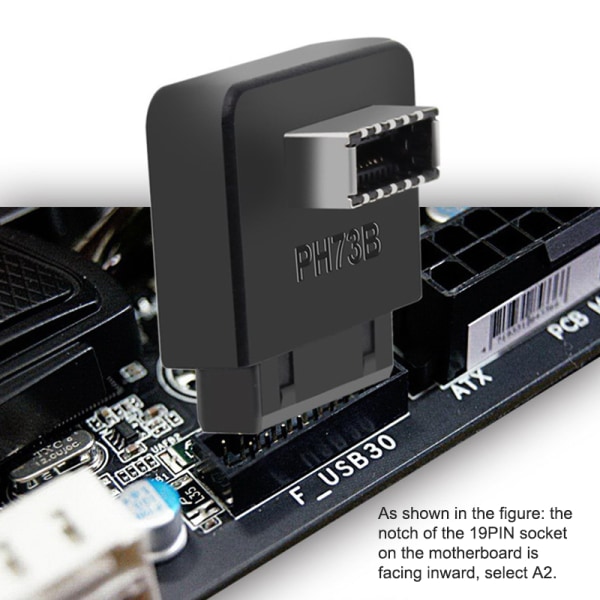 Moderkort USB Header Adapter USB3.0 19pin 20pin till TYPE-E 90 A1