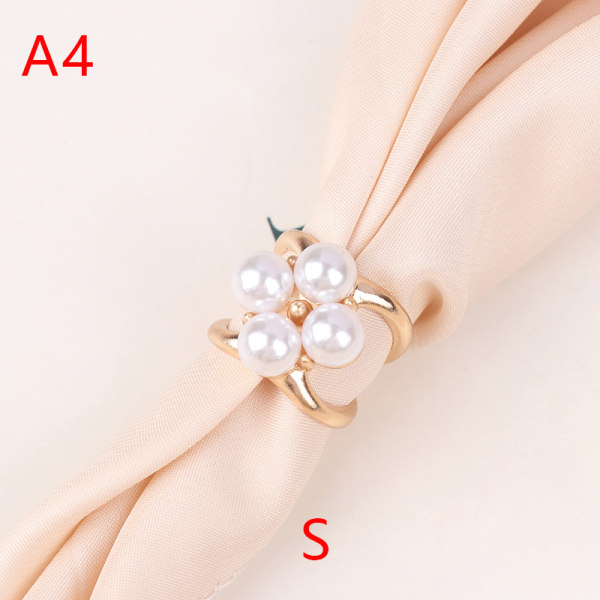 Fire perle silke skjerf spenne smykker brosje multifunksjonell Acc A4