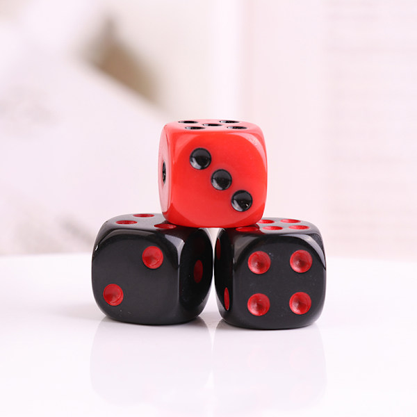 10 kpl akryylinoppaa 16 mm punainen musta pyöreä kulma korkealaatuinen Bou Red