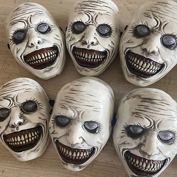 Horror Eksorcisten Smilende ansigt Dæmonmaske Cosplay Ondskab Uhyggelig