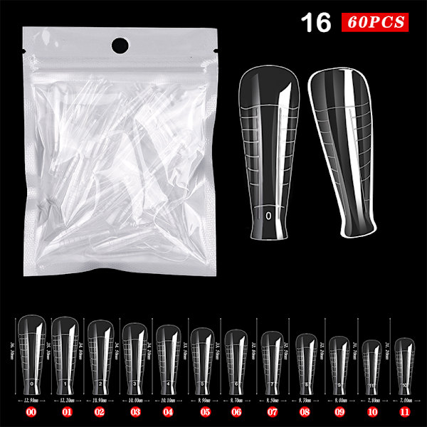 60st ABS-förlängningsnagelformer för UV-gellack False Nail Art 16