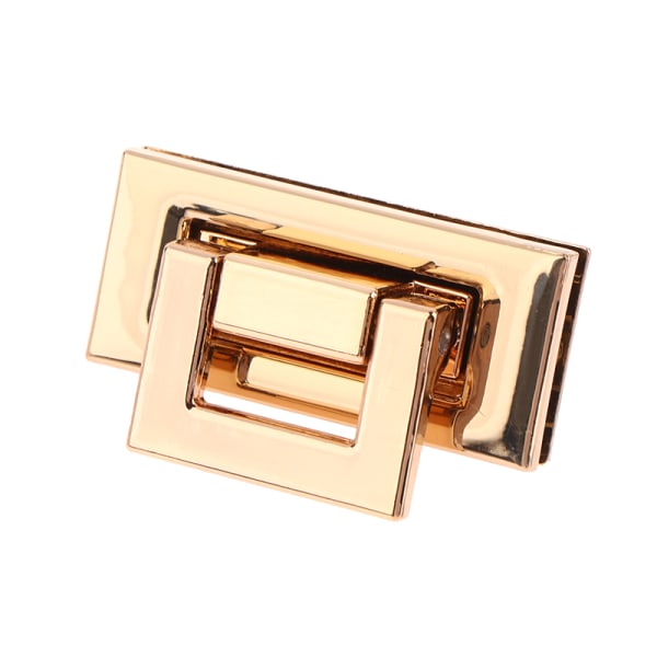 1 st Metall fyrkantig liten väska Turn Lock Twist Lock Spänne Läder Cr Gold