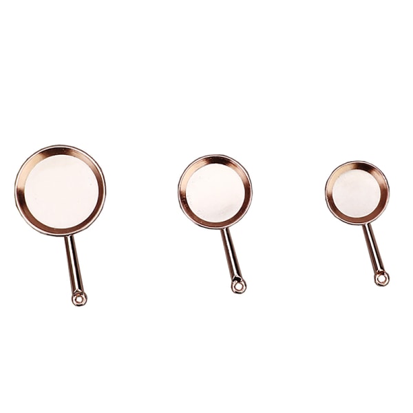 1 Sæt 1:12 Dukkehus Miniature Stegepande gryderet Metal Cookwa Rose Gold