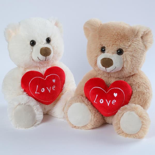 1 kpl 25 cm e Heart Bear Dog -pehmolelut, punainen sydänkuvio, rakkauseläin A2