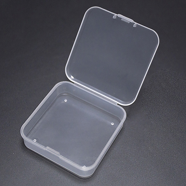 Transparent förvaringslåda i plast Kvadratisk småföremål Case