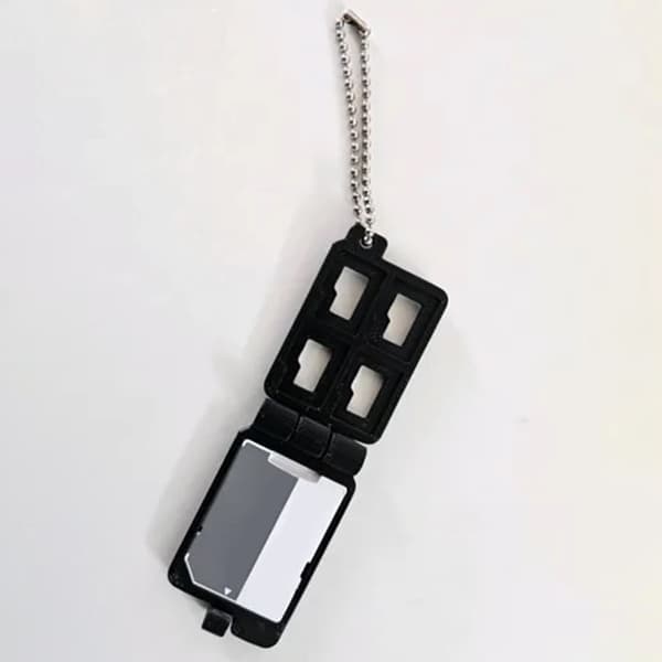Micro SD-kortförvaringsfodral med nyckelring kompatibel med SD/HC/ A4