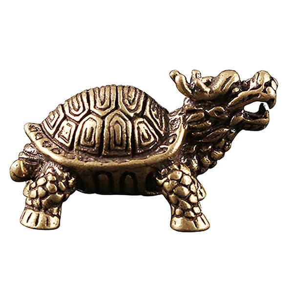 3D Messing Dragon Turtle Casting Statue Mini Animal Metal Figurin