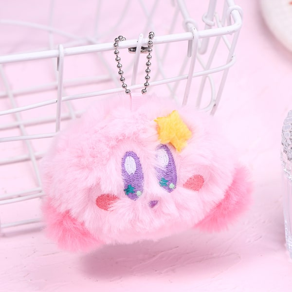Tegneserie Anime Kirby plysjdukke nøkkelring Myk utstoppede dukker nøkkelring