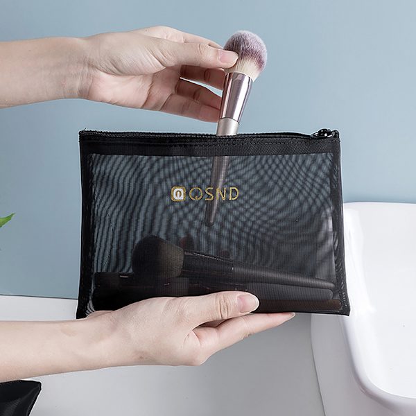 Mesh dragkedja Bärbar Transparent kosmetikapåsar Dokument B M