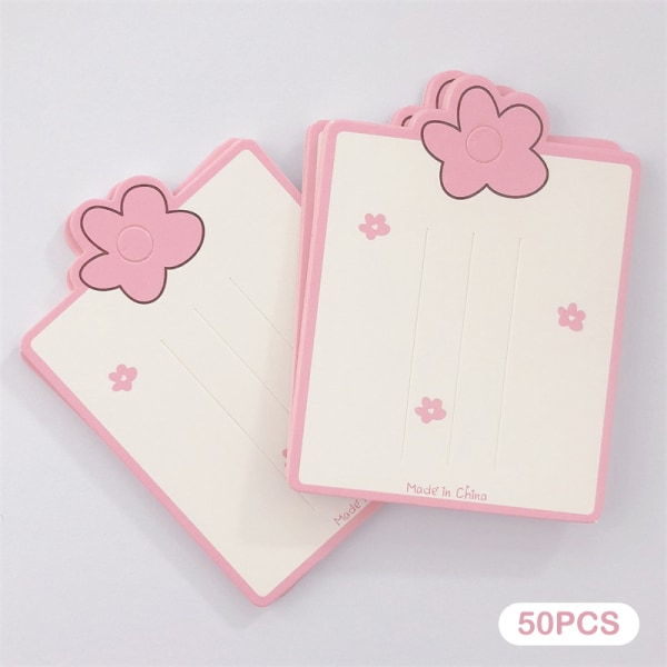 50PCS50PCS Pink Flower Display Card Til Hår Clip Paper Card He 2