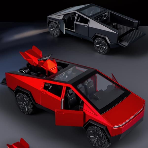 1:36 Alloy Pickup Pull-Back Bilkollektion En Stor Och En Liten Silver