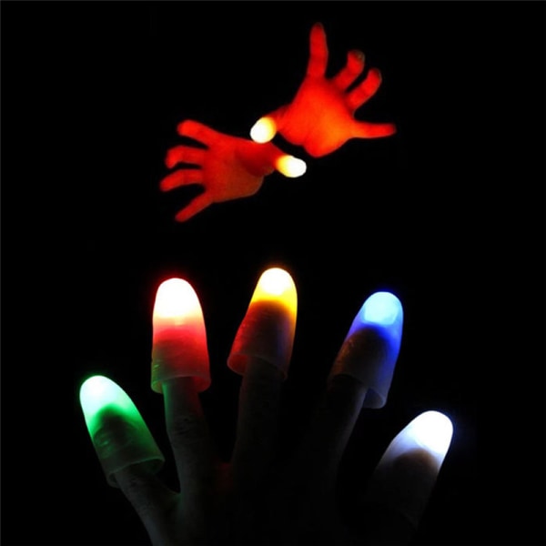 2 stk Magic Super Bright Light Up Tommelfingre Triks vises