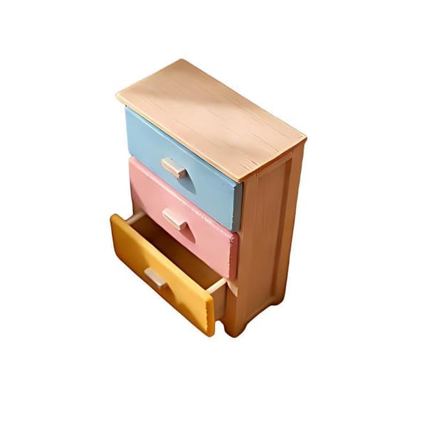 Miniatyr Låda Skåp Nattduksbord Prydnad 1/12 Dockhus