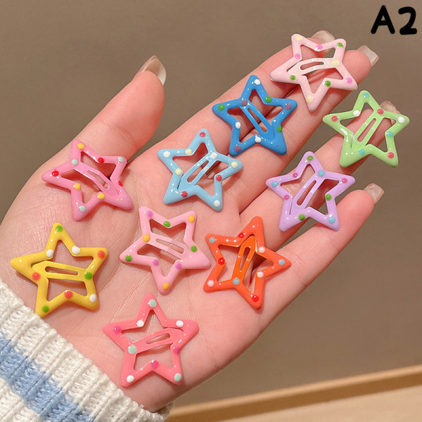10 stk/sett e Fargerik Star Pentagram Y2k Fashion Five-Spiss St A5