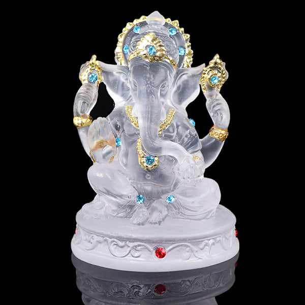 Ganesh Hindu Elephant God of Success Staty Resin Transparent F