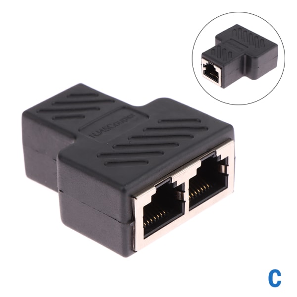 RJ45-kontakt 1-til-2-veis LAN Ethernet-kabel Nettverk Cate6 Spli C