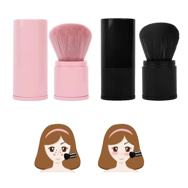 Udtrækkelig makeupbørste Én stor pulverblush børste Black
