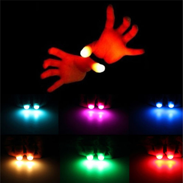 2 kpl Magic Super Bright Light Up Peukalot Sormet temppu ilmestyy
