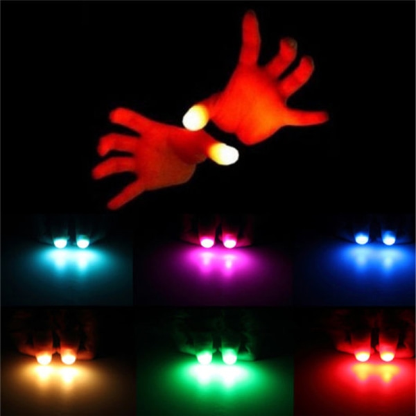2 stk Magic Super Bright Light Up Tommelfingre Triks vises