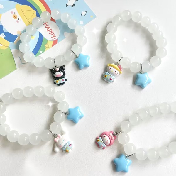 Sanrio krystalarmbånd tegneserieperlekæde Kuromi Melody Hand T F