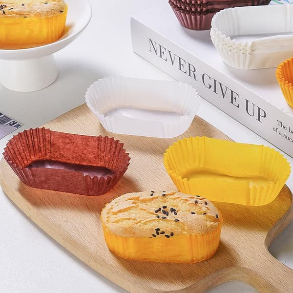 1000 stk. engangs bageforme til brød, papir bageforme, cupcakeforme White