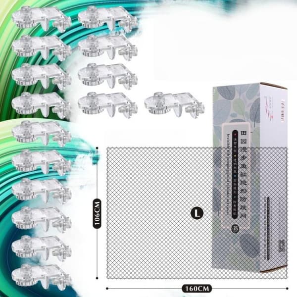 1 sæt akvarienetsholder akryl gennemsigtig PP anti-springnet A1