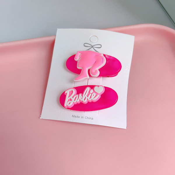 2st e Barbie Letter Hårklämmor Y2k Rosa hårnål Bang Clip Hår A3
