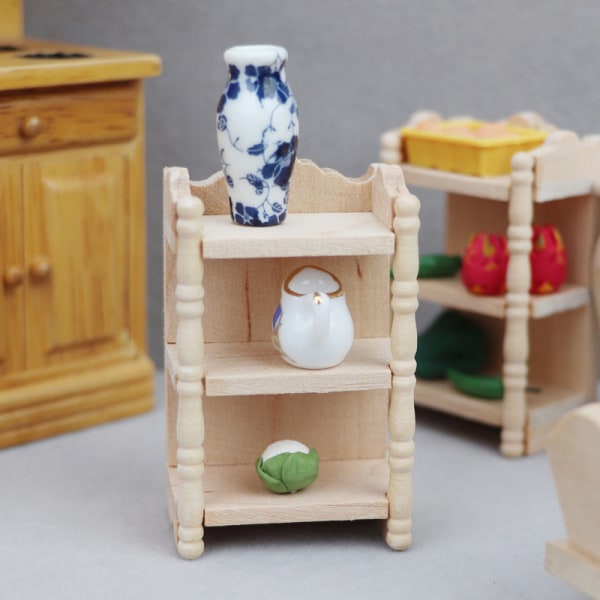 1:12 Dockhus Miniatyr Förvaringsställ Display Stativ Locker Cabi