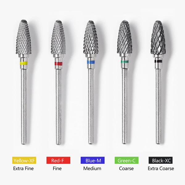 Tungsten Steel Nail Art Drill Bit Gel Pedikyrfjerning Rotary M F Silver