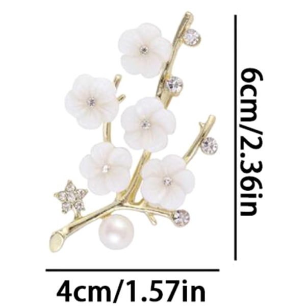 Plum Blossom Broscher Pins För Kvinnor Vintage Blomma Brosch För