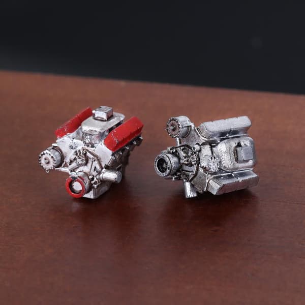 1:64 Miniatyr Simuleret Motor Mikro Garage Scene Model Sand T silver