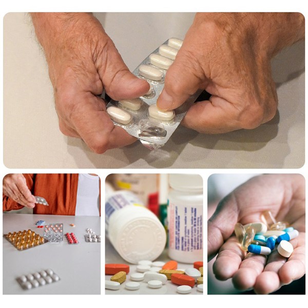 Portable Pill Taker Remover Tabletter Pills Blister Pack Opener Blue