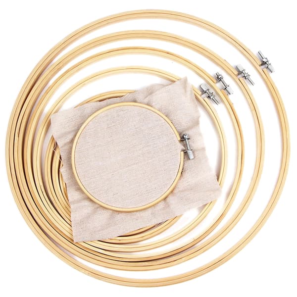 Bambu Ram Broderi Hoop Ring DIY Broderi Målning Cross 12cm