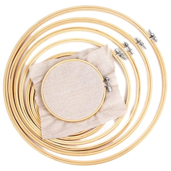Bambu Ram Broderi Hoop Ring DIY Broderi Målning Cross 30cm
